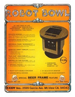Robot Bowl Cocktail Exidy Video Arcade Flyer / Brochure / Ad - Excellent