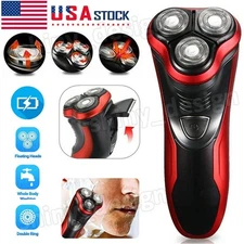 Men's Razor Rotary Waterproof Electric Shaver Pop-Up Trimmer Wet Dry Cordless