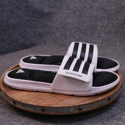 Adidas 5G Superstar Slides Mens Size 17 US White Black Sandals Cushioned AC8702