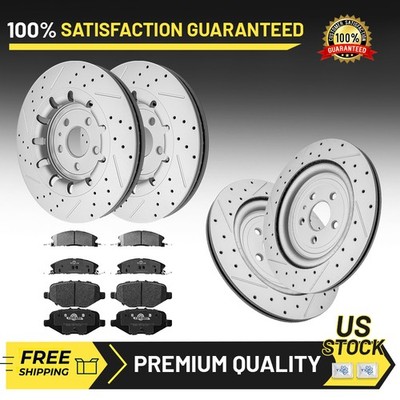 Front Rear Brake Rotors Pads for 2013 - 2019 Ford Explorer w/ Heavy Duty Brakes