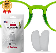Gecko Grip Ultra Thin Eyeglass Nose Pads 0.6mm Anti Slip 5 Pair Clear