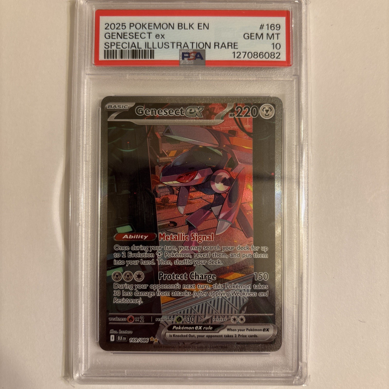 Genesect ex 169/086 Sv: Black Bolt Holo PSA 10
