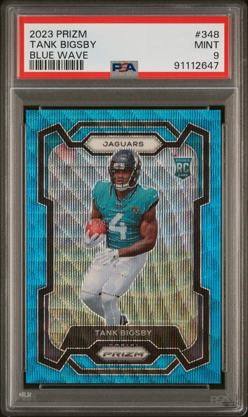 2023 PANINI PRIZM BLUE WAVE #348 TANK BIGSBY 24/199 PSA 9