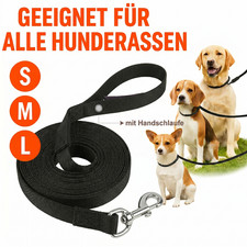 Schleppleine Hundeleine Suchleine 10m Schwarz Training Feldleine Leine Karabiner