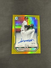 2026 Bowman Chrome Wei-En Lin 1st Autograph Yellow Refractor /75 CPA-WL