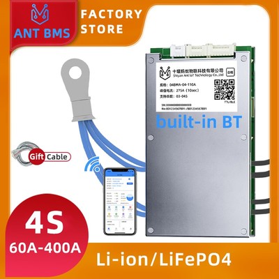 ANT 4S Smart BMS 60A/130A/400A LiFePO4/LTO/NCM Built-in Bluetooth for E-Bik