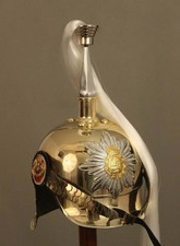 Preu&szlig;isch Kaiserreich Deutsch Halloween Offizier Helm Pickelhaube Lange Feder...
