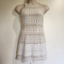LADAKH Size 14 Ladies Bodycon Lace Dress Cream Off White Evening Formal Gown