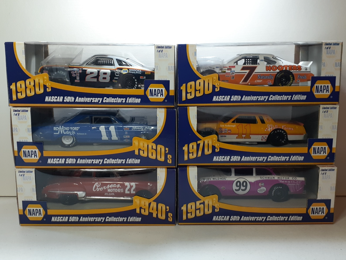 Napa Nascar 50th Anniversary Collectors Set of 6 1940s-1990s 1:24