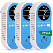 Plug-in Carbon Monoxide Detector with Real-Time CO Display  Temperature/Humi...