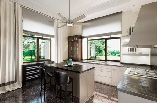 60" Hunter Warrant Brushed Nickel LED DC Ceiling Fan with Wall Control - Picture 3 of 10