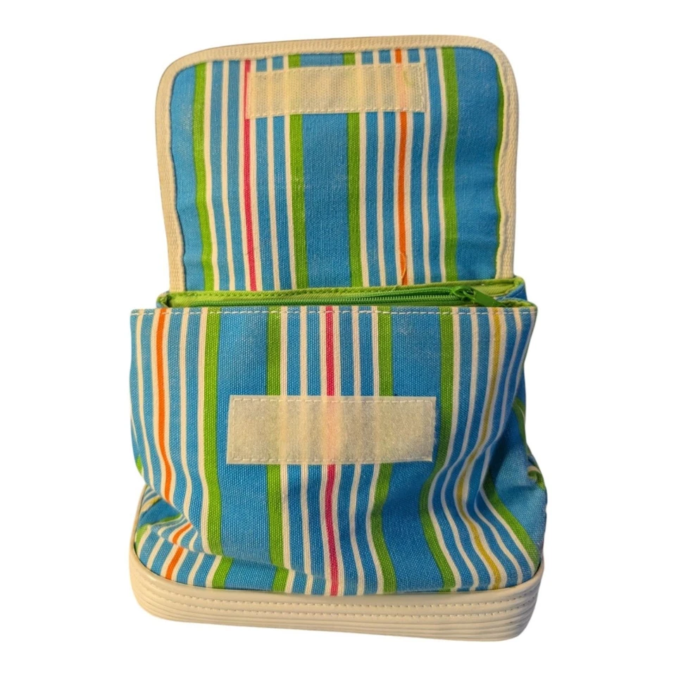 Liz by Liz Claiborne Mini Tote HandBag Top Handle Multi Pockets Rubber Bottom - Image 4 of 4