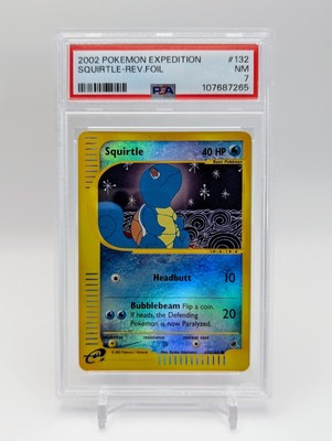 PSA 7 Squirtle Reverse Holo - 132/165 Expedition Base Set Pokémon Card - 2002