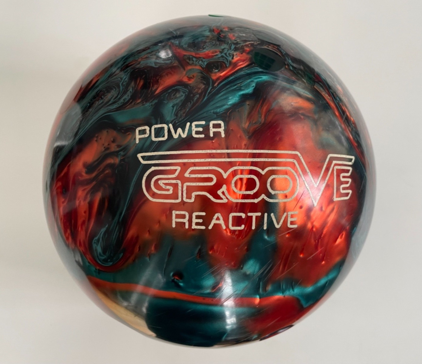 Reactive Power Groove Red Teal Marbled Swirl 10 LB Bowling Ball