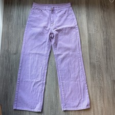 SHEIN Women Purple Wide Leg Jeans High Rise Baggy Y2K Size L