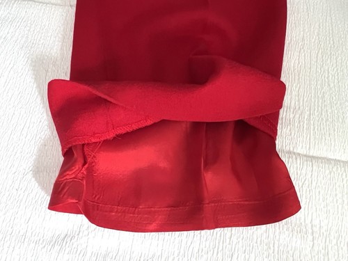 Pantalone donna vintage taglia 10 100% lana rosso vita alta plissettato foderato usato in ottime condizioni - Foto 12 di 12