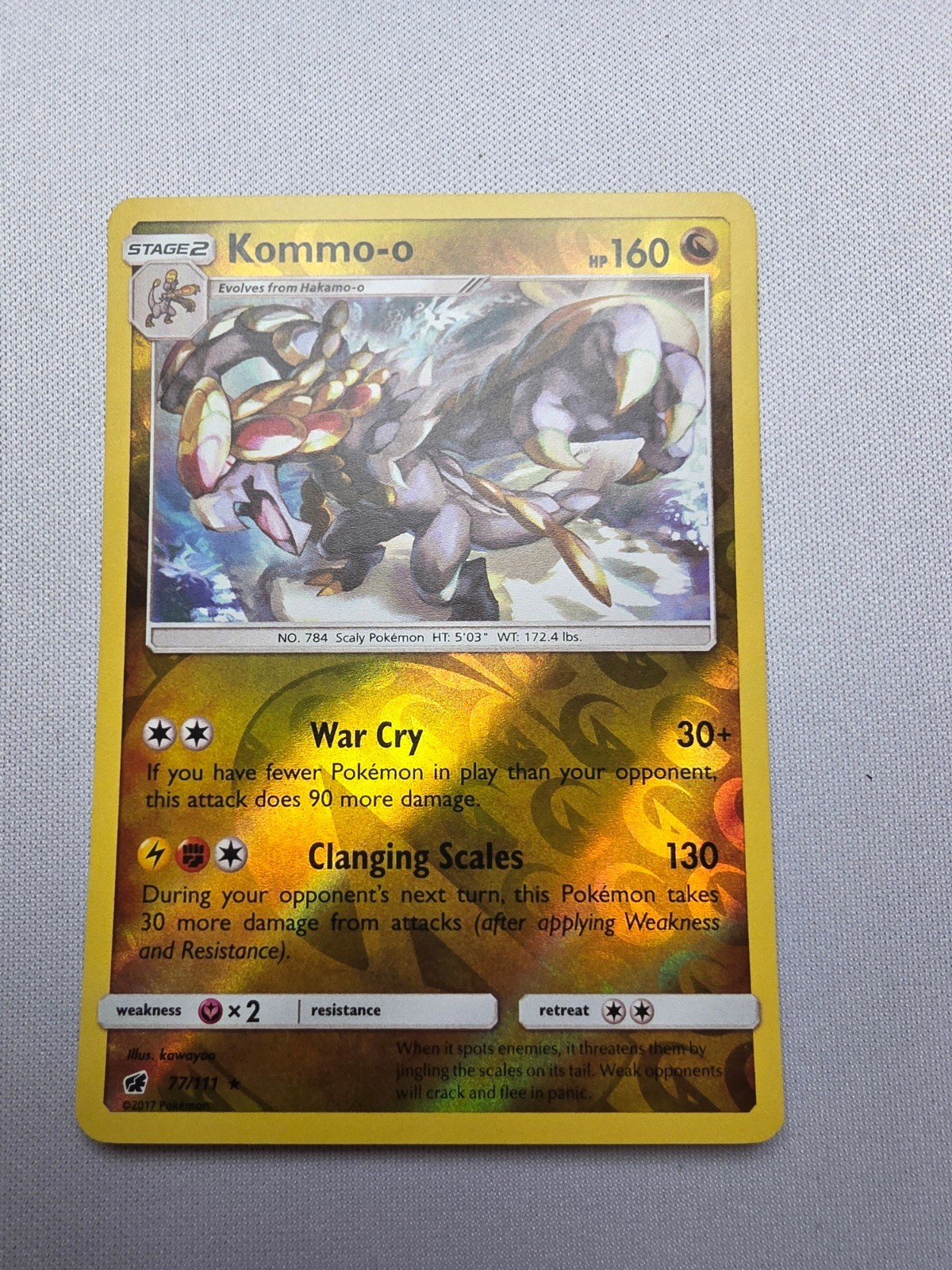 Kommo-o Reverse Holo Rare SM - Crimson Invasion 77/111 LP