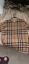 Burberry Check Cotton Jacquard Plaid T-Shirt Archive Beige Short Sleeve L
