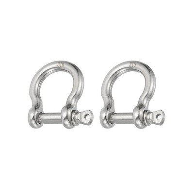PATIKIL Screw Pin Shackle 3.9mm 1/8'' 220lb, 2Pcs 316 1/8 Inch, Silver
