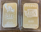 Half Ounce Silver Bar x2 Washington Sealed Bullion .999