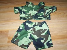 Build A Bear Workshop BAB Green Camo Camouflage Military Army Fatigues Outfit