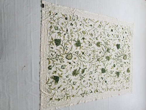 Vintage Kashmiri Crewel Work Hand Embroidered Tree Of Life Bedspread 242x186cm - Picture 9 of 12