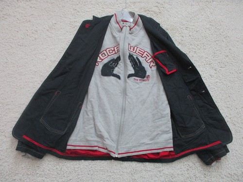 Rocawear Sweater Extra Large Youth 18-20 Blue Full Zip Blazer Logo Pockets Boys - Picture 4 of 23