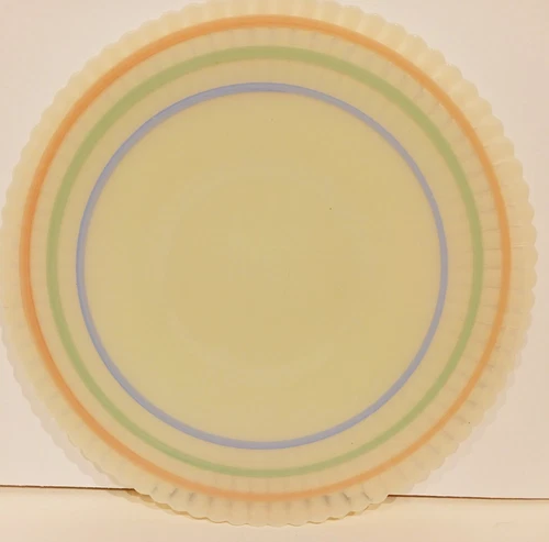 Rare Macbeth Evans 10.75" Cremax Pastel Striped Plate CLEAN