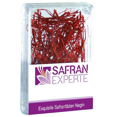 SAFRAFÄDEN 0,5 Gr. in Dose Qualität Negin Saffron PROBE frisch günstig echt