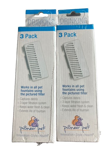6 Total - Pioneer Pet 3091 Drinking Fountain Replacement Filters 2 Packs
