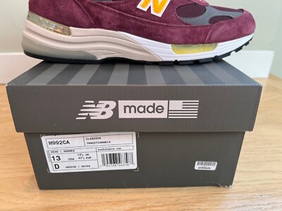 New Balance 992 M992CA Maroon Yellow Burgundy Gold Made in USA