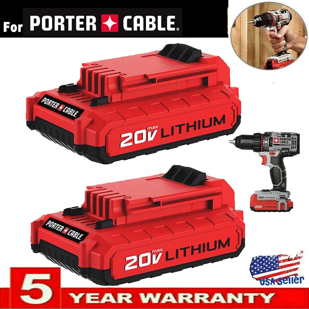 2-PACK 20 Volt Lithium-Ion Battery for PORTER CABLE 20V Max PCC680L PCC685L Tool
