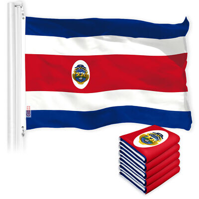 NEW G128 Costa Rica Flag 5-Pack 3x5 FT, Costa Rican Printed 150D Polyester