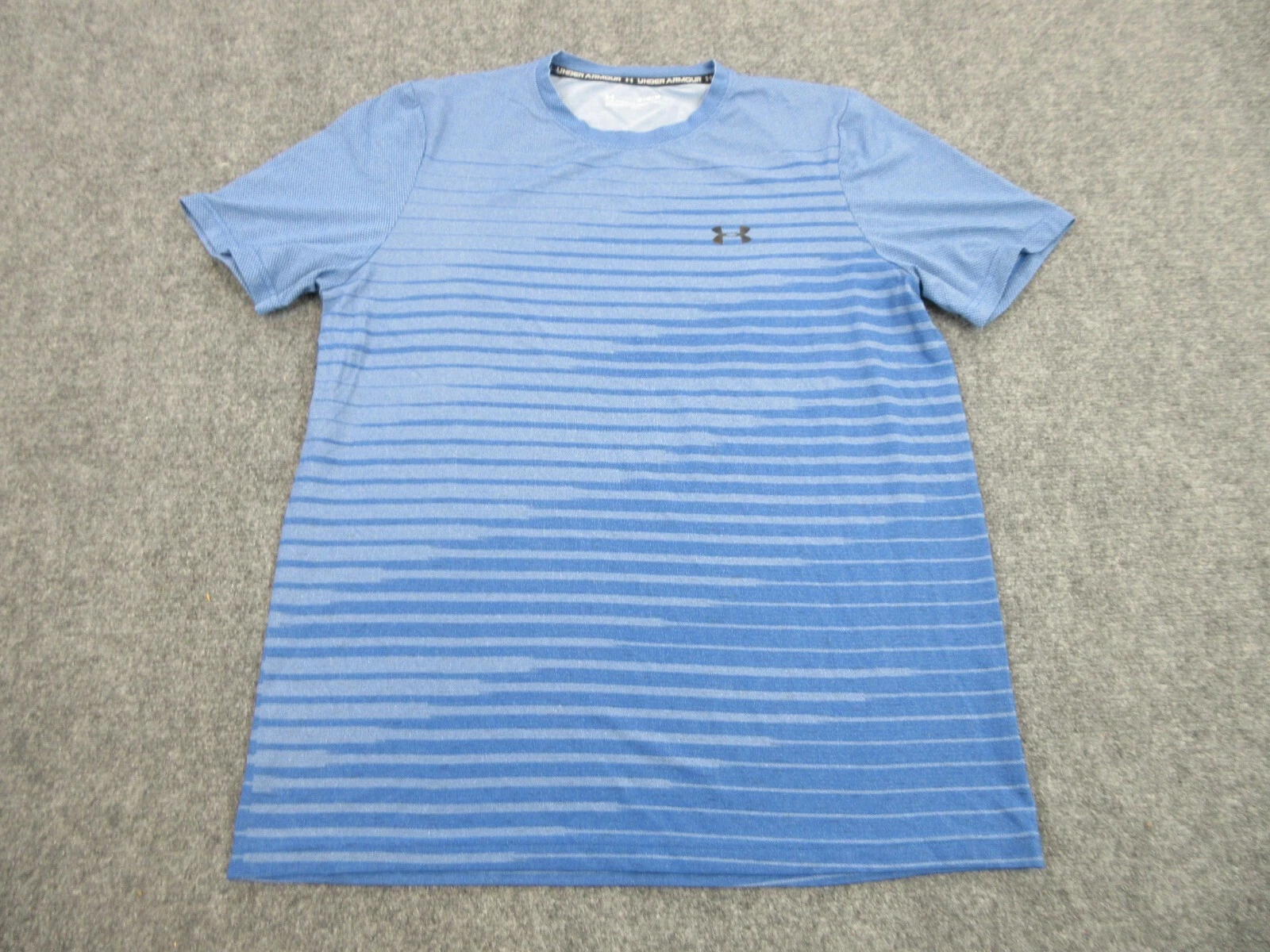 Under Armour Shirt Mens Extra Large Blue Logo Athletic Fitted Casual Lightweight