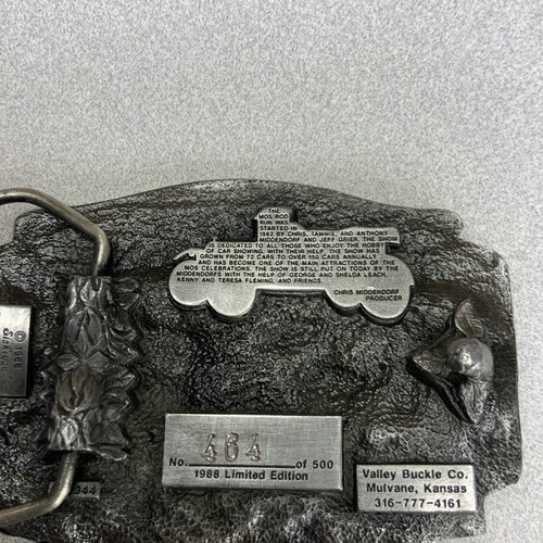 Mulvane Old Settlers Rod Run 7th Annual 1988 Belt Buckle Siskiyou Ltd Edition - Picture 4 of 7