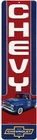 Chevy Truck Vertical Embossed Metal Sign - Vintage Chevrolet Sign for Garage or