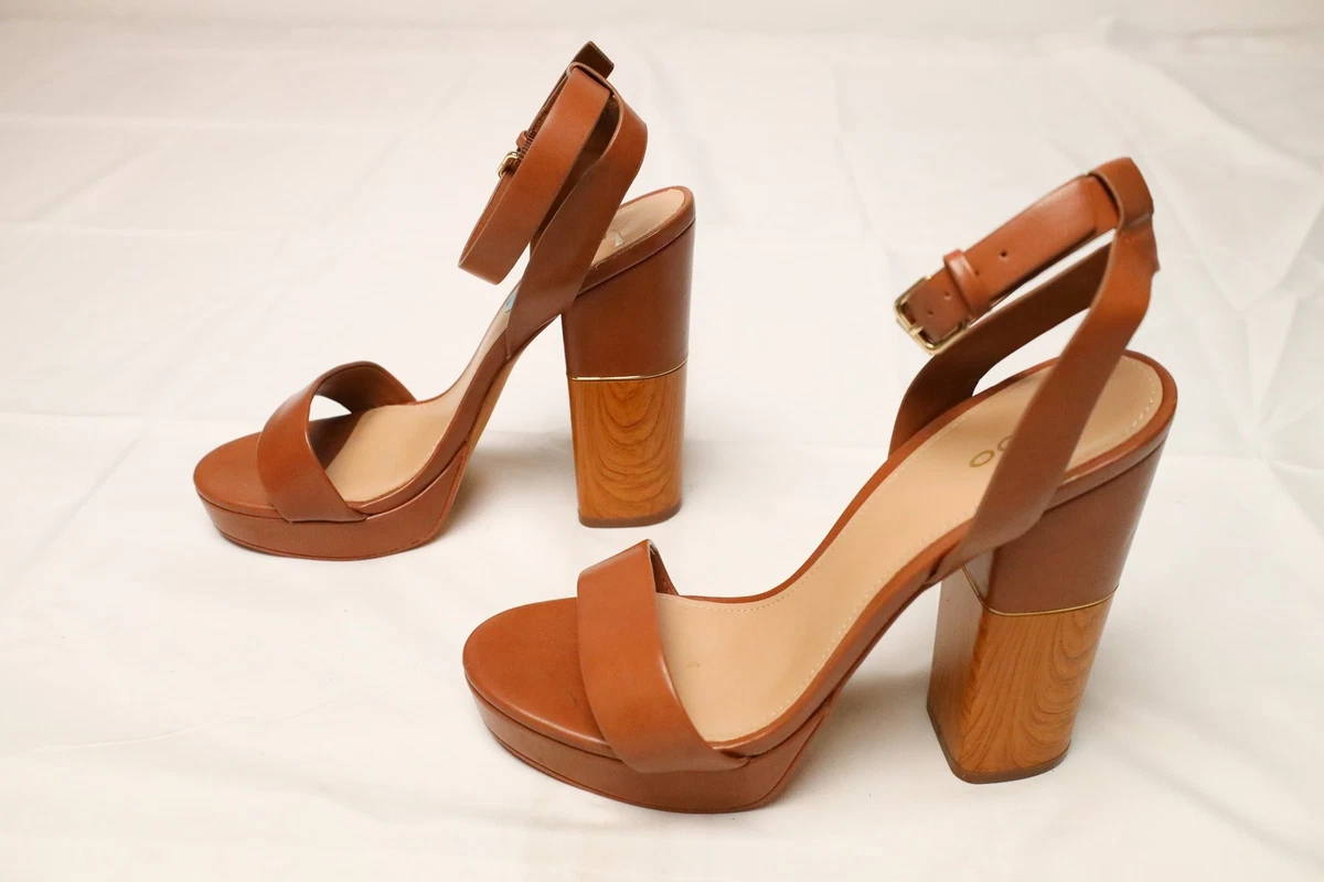 Cognac sandal heels new arrivals