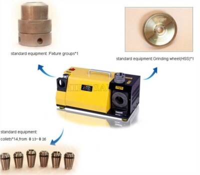 Drill Bits Sharpener MR-26A 13- 26(8-32)MM 85-140 Angle Drill Grinder Machine pv