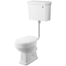Nuie Carlton Low Level Pan with Lever Cistern and Flushpipe - Excluding Seat
