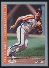 1993 Fleer - Fruit of the Loom #5 Craig Biggio, Houston Astros, HOF.