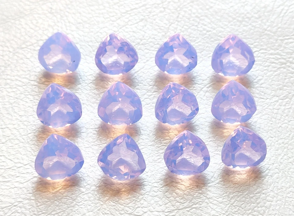 Adorable Lavender Quartz Faceted Cut Heart Gemstone, Wholesale Loose Gemstone - Image 2 of 4