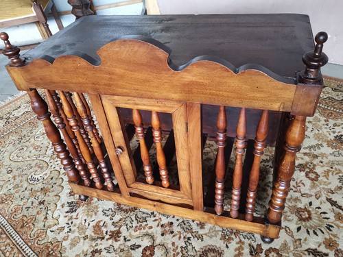 MOBILE PORTA PANE IN NOCE LUIGI FILIPPO INTEGRO ORIGINALE EPOCA 800' RESTAURATO - Foto 6 di 24