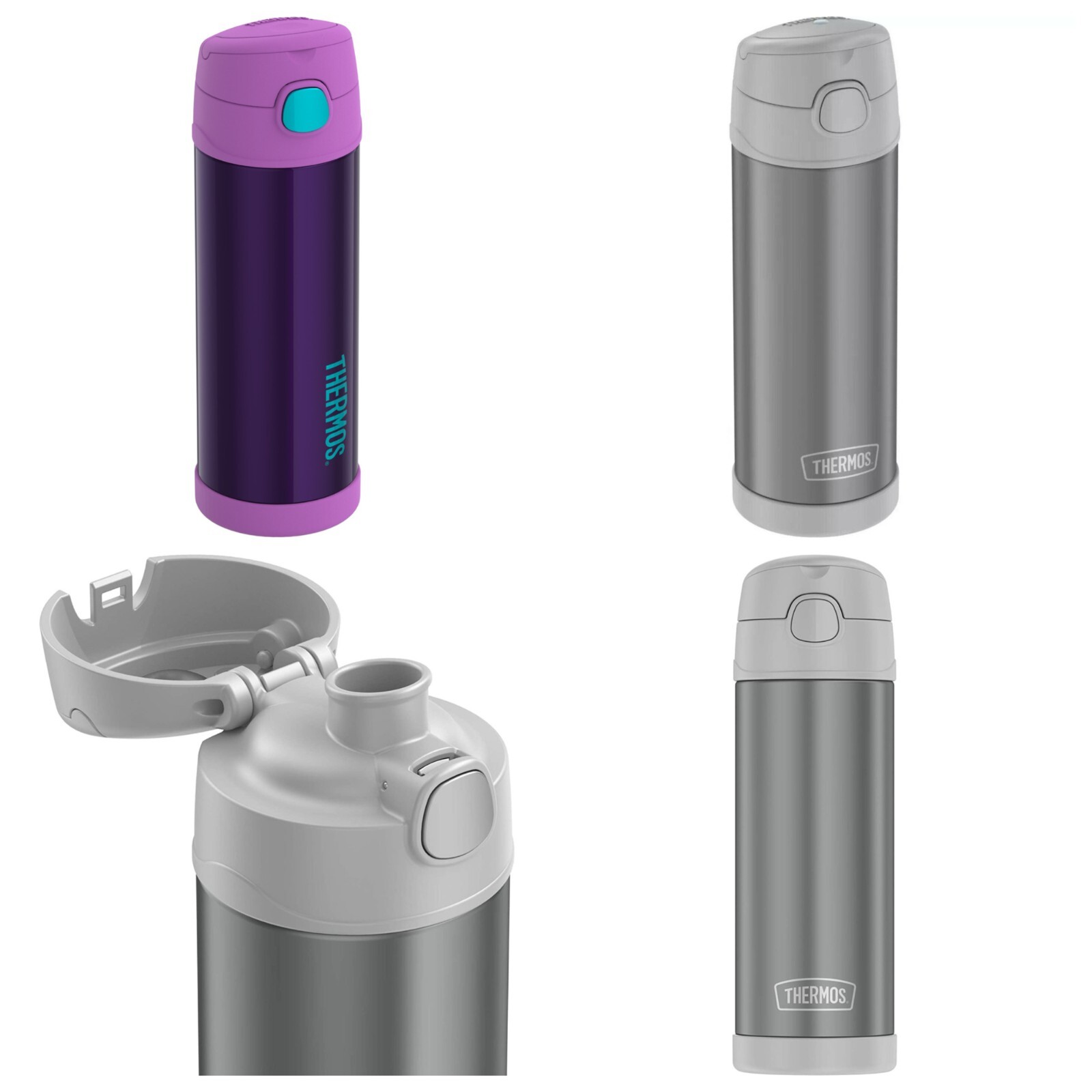 Thermos 16oz Purple / Cool Grey