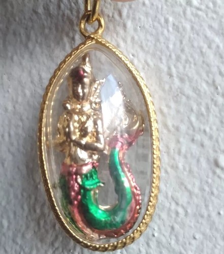 Mermaid Charm Pendant Thai Suvarnna Muchcha Beautiful Mini Status Fish Lady - Picture 2 of 20