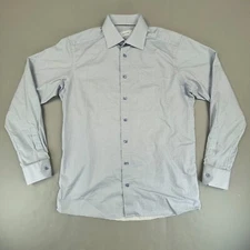 Eton Shirt Mens 43 17 Extra Large Blue Geometric Dress Corporate Contemporary