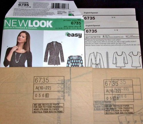 New Look Pattern 6735 Knit Separates Jacket Top Skirt Wide Leg Pants 10-22 Uncut - Picture 6 of 9