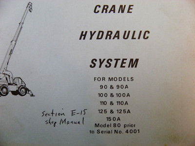 GALION MODEL  CRANE HYDRAULIC SYSTEM MANUAL OPERATION/TEST