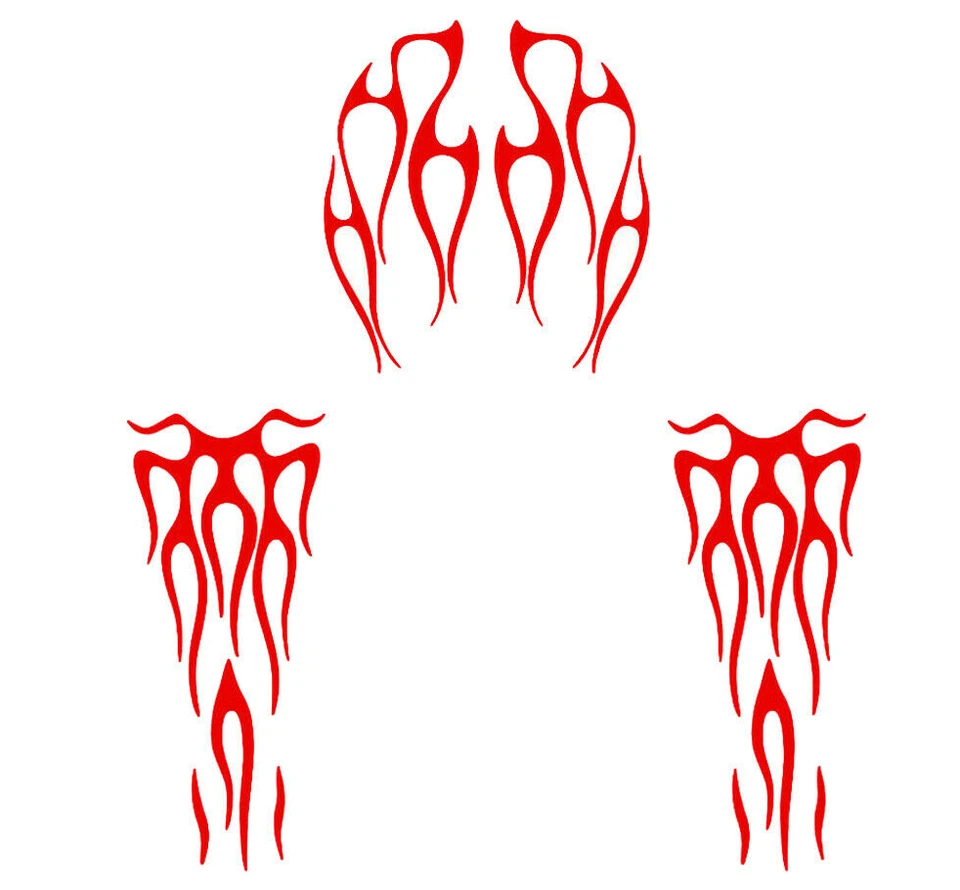 Calcomanía adhesiva de vinilo de llama roja universal para tanque de gasolina y guardabarros de motocicleta Foto 4 de 4