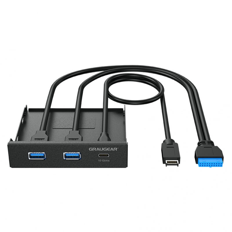 GrauGear GG 18030 USB 3.1 3 Port Bay Hub 2x 3.0 A 1x 3.1 C black black G-MP01
