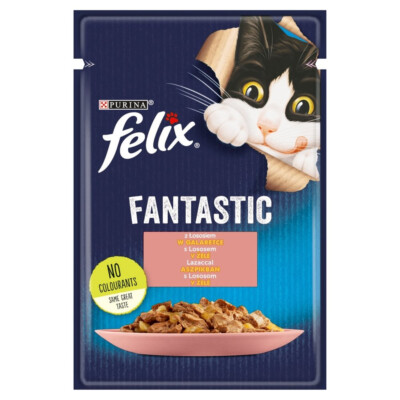 Felix Fantastic Katzenfutter Lachs in Gelee Beutel 85g